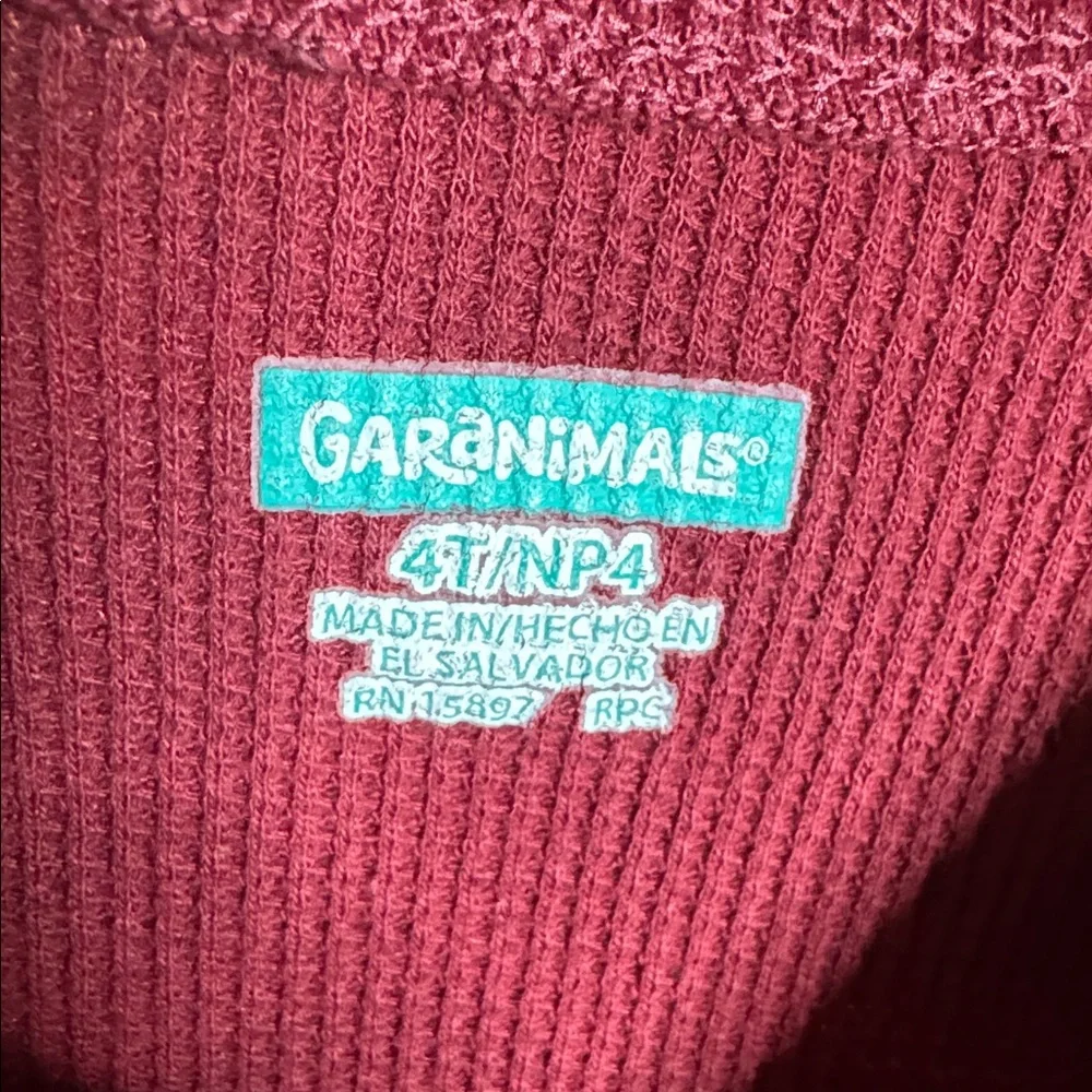 Old Navy Red & Garanimals Burgundy Snowboarding Bear Thermal Tops 2 Pk Size 4T